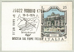 Italien / Italia 1974, Sonderstempel Kanu / Canoe Bobbio - Kanu