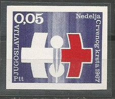 Yugoslavia Mi.Zw33FU Error / Proof Missing Green Olive Colour Imperforated (100 Issued) MNH / ** 1967 Signed J.BAR - Geschnittene, Druckproben Und Abarten