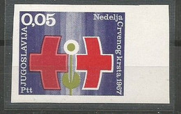 Yugoslavia Mi.Zw33U Imperforated (100 Issued) Red Cross MNH / ** 1967 Signed J.BAR - Non Dentellati, Prove E Varietà