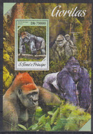 S12. S.Tome Principe MNH 2013 Fauna - Monkeys - Gorillas - Gorillas