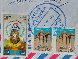 Egypt  2019 Cover With Anniversary Of The July 23 Revolution Stamp And 2 Stamps Of Luxur Temple Used In 2020 - Storia Postale