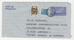 India Postal Stationery Aerogramme Posted 1981 To Germany B230301 - Aerogramas