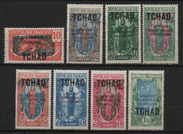 Tchad  - 1925  -  Tb AEF Surch-  N° 37 à 44 - Neufs* - MLH - Ungebraucht