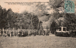 Funérailles Des Victimes De La Catastrophe Du Fort De Montfaucon  Char Du Soldat Bourgeois Au Champ Bruley - Funérailles