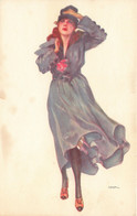 Illustrateur - Femme En Robe Avec Chapeau - Uff. Stampa Milano - Carte Postale Ancienne - Zonder Classificatie