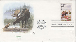 USA Moose 1987 FDC Capex (AN156) - Arctic Tierwelt