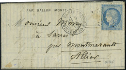 Lettre LE GENERAL RENAULT, Dépêche Ballon N° 13, Départ Paris Ministère Des Finances 9.12.70 4ème Levée Pour Montmarault - Other & Unclassified