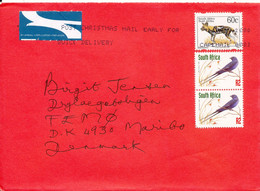 South Africa Cover Sent Air Mail To Denmark 30-11-2000 Topic Stamps BIRDS And Cape Hunting Dog - Lettres & Documents