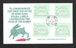 Hong Kong 1987 ATM - Label - Frama Year Of The Rabbit FDC (01) - FDC