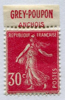 !!! 30 C SEMEUSE AVEC AVEC BANDE PUB GREY POUPON ANCHOIS NEUVE * - Unused Stamps
