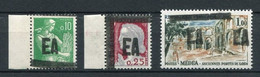 !!! ALGERIE, TIMBRES DE FRANCE SURCHARGES EA ALGER 3 VALEURS 2EME SURCHARGE A MAIN ** - Algeria (1962-...)