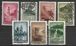 HONGRIE   -   Aéros  -  1947.  Y&T N° 58 à 64 Oblitérés.  Tourisme - Gebraucht