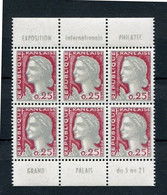 !!! MARIANNE DE DECARIS BLOC DE  6 AVEC BANDES PUBS PHILATEC NEUF ** - Unused Stamps