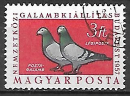 HONGRIE   -   Aéros  -  1957.  Y&T N° 197 Oblitéré.   Pigeons - Oblitérés