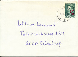 Greenland Cover Sent To Denmark Single Franked Overprinted Stamp 4,25 On 0,25 - Covers & Documents