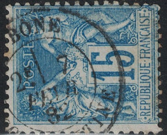 SAGE - ALGERIE - N°90 - CACHET - BONE - CONSTANTINE - LE 7 FEVRIER 1882. - 1876-1898 Sage (Type II)