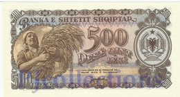 ALBANIA 500 LEKE 1957 PICK 31a AUNC - Albanië