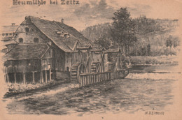 Neumühle Bei Zeitz--Künstler-Litho Signiert H.Uhlmann-Karte Beschriftet 1912 - Zeitz