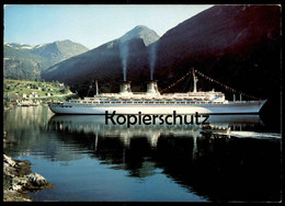 ÄLTERE POSTKARTE T/N MICHELANGELO GEIRANGER NORGE MS KREUZFAHRTSCHIFF Schiff Fjord Norway Ship Postcard AK Ansichtskarte - Steamers