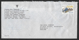 Portugal Lettre 1984 Avec Timbre Perforé ASA Librarie Et éditeur Cover With Perfin Stamp Asa Bookstore And Publisher - Covers & Documents