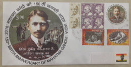 India 2018 Beautiful Designer Envelope On 150th Birth Anniversary Of Mahatma Gandhi Registered (EMS Speed Post) Post - Storia Postale