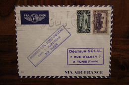 1938 Liban France Marseille Damas Syrie 1er Vol France Air Mail Cover Lebanon 1st Flight Via Tunisie - Cartas & Documentos