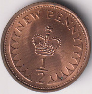GREAT BRITAIN , 1/2 NEW PENNY 1971 , UNC - 1/2 Penny & 1/2 New Penny