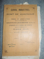 04 MANOSQUE CANAL BASSES ALPES GREOUX LES BAINS VINON VAR 83 DURANCE CASTELLANE - Historische Documenten