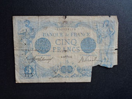 FRANCE *  : 5 FRANCS   19-4-(19)15    FAYETTE 2 / PICK 70     état AB - 5 F 1912-1917 ''Bleu''