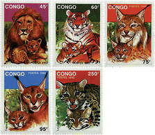 73599 MNH CONGO 1992 FELINOS SALVAJES. - FDC