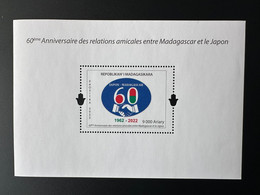 Madagascar Madagaskar 2022 Mi. 2755 Bloc Sheetlet 60ème Anniversaire Relations Amicales Japon Japan 1962 - Gemeinschaftsausgaben