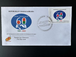 Madagascar Madagaskar 2022 Mi. 2755 FDC 1er Jour 60ème Anniversaire Relations Amicales Japon Japan 1962 - Joint Issues