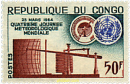 190104 MNH CONGO 1964 DIA MUNDIAL DE LA METEOROLOGIA - FDC