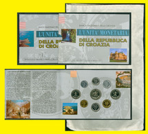 Croatia 1993 Complete Official Mint Coin Set From 1993 Kuna Lipa Presentation Package ITALIAN With ORIGINAL Treasury Bag - Croatia