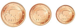 ESTONIA  2011   1-2-5 Euro Cent - Estonie