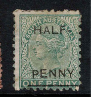 SOUTH AUSTRALIA 1882 1/2d On 1d Blue-Green SG 181 HM #APO26 - Mint Stamps