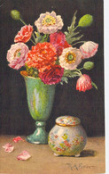 Illustrateur - Signée R.A Foster - Vase De Fleurs Et Sa Bonbonnière - Carte Postale Ancienne - Other & Unclassified