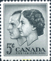 249083 HINGED CANADA 1957 VISITA REAL - 1952-1960