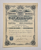 PORTUGAL-PORTO - Companhia Continental De Fosforos -Titulo De 5 Acções 500$00- Nº2876 A 2880 - 31 De Julho De 1928 - Industrie