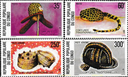 193928 MNH CONGO 1977 SOMBREROS TRADICIONALES - Textile