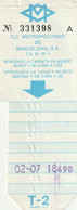 Spain Espagne España - F.C. Metropolitano De Barcelona - T-2 - Europe