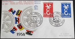 FRANKREICH 1958 Mi-Nr. 1210/11 CEPT FDC - 1958