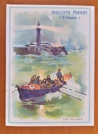 Ancien Chromo BISCUIT PERNOT (5 Usines) Les Phares - Bateau Marin Chaloupe - Pernot