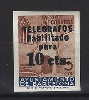 Barcelona Telegrafos  9s ** MNH. 1936. Sin Dentar - Barcelona