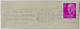 Spain 1975 Cover Fragment From With Slogan Cancel Festivities Of Saint Matthew World Folklore Congress - Covers & Documents