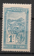 MADAGASCAR - 1922 - N°Yv. 143 - Filanzane 1f - Neuf Luxe ** / MNH / Postfrisch - Neufs