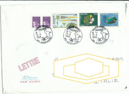 BIG ENVELOPPE - MAYOTTE MAMOUDZOU 1999 OVERPRINT FRANCE FISHES POISSONS PALMS - Cartas & Documentos