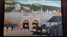 CPA GIBRALTAR MARKET SQUARE MARCHE ATTELAGE ANIMATION ED MILLAR LANG 24 - Gibraltar