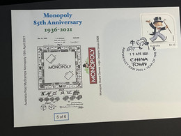 (1 P 12) 85th Anniversary Of Monopoly Board Games - 19 April 2021 (OZ Monopoly Stamp) Number 5 Of 6 - Other & Unclassified