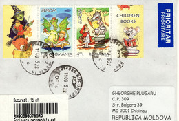 ROMANIA 2010: EUROPA - LITERATURE FOR CHILDREN On REGISTERED Cover Circulated To Moldova Republic - Registered Shipping! - Storia Postale